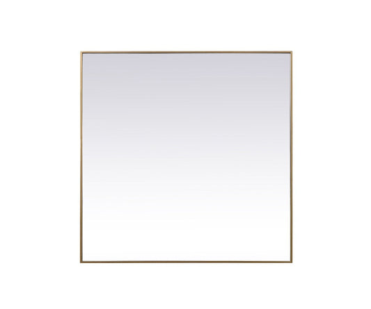 Elegant Furniture & Lighting - Eternity Metal Frame Square Mirror 48 inch in Brass - MR44848BR veiw 1