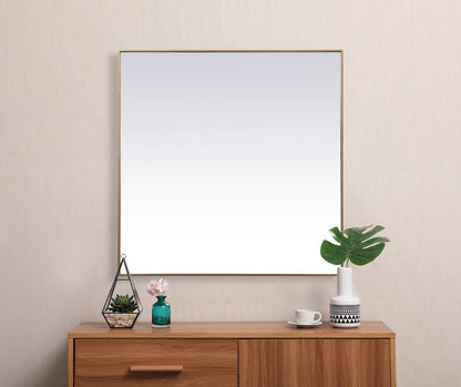 Elegant Furniture & Lighting - Eternity Metal Frame Square Mirror 48 inch in Brass - MR44848BR veiw 4