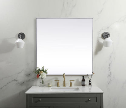 Elegant Furniture & Lighting - Eternity Metal Frame Square Mirror 48 inch in Silver - MR44848S veiw 2