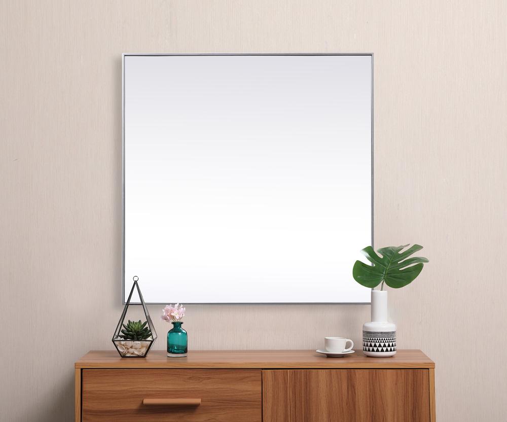 Elegant Furniture & Lighting - Eternity Metal Frame Square Mirror 48 inch in Silver - MR44848S veiw 4