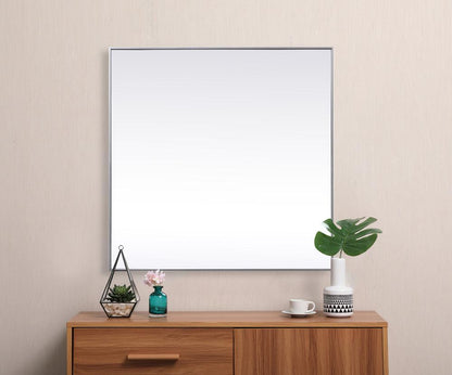 Elegant Furniture & Lighting - Eternity Metal Frame Square Mirror 48 inch in Silver - MR44848S veiw 4