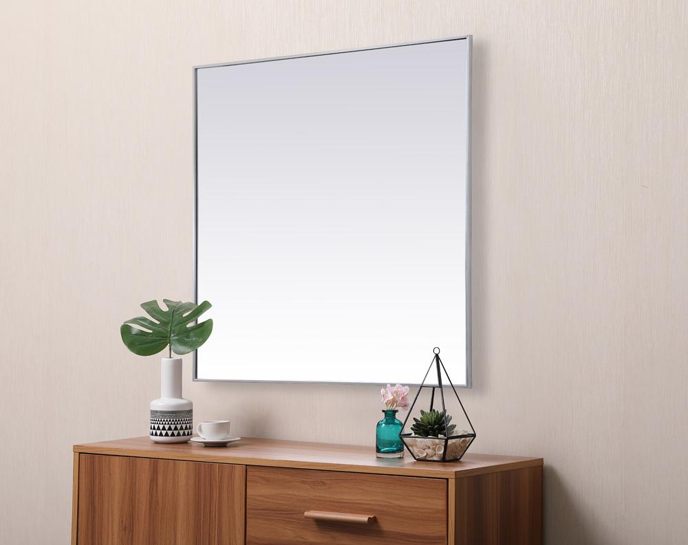 Elegant Furniture & Lighting - Eternity Metal Frame Square Mirror 48 inch in Silver - MR44848S veiw 5
