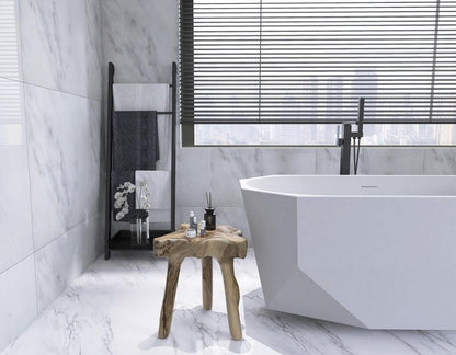 Elegant Furniture & Lighting - Ethen 59 inch soaking diamond style bathtub in glossy white - BT21159GW veiw 6