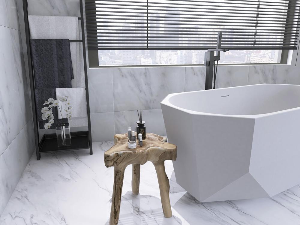 Elegant Furniture & Lighting - Ethen 59 inch soaking diamond style bathtub in glossy white - BT21159GW veiw 7