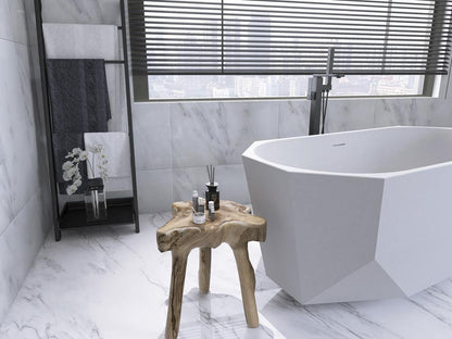 Elegant Furniture & Lighting - Ethen 59 inch soaking diamond style bathtub in glossy white - BT21159GW veiw 7