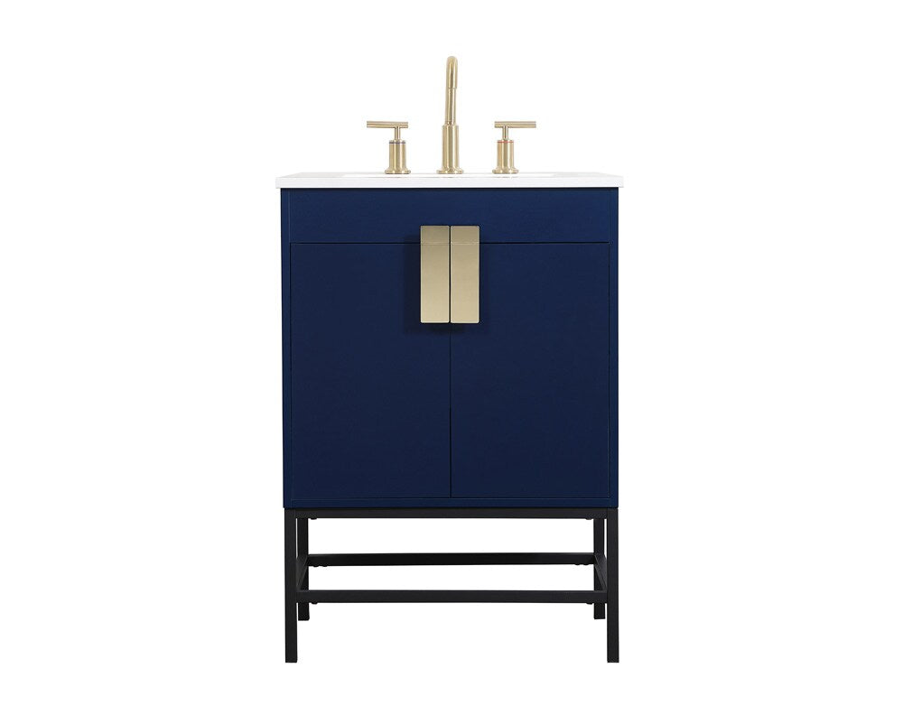 Elegant Furniture & Lighting - Eugene 24 inch Single bathroom vanity in blue - VF48824MBL veiw 1