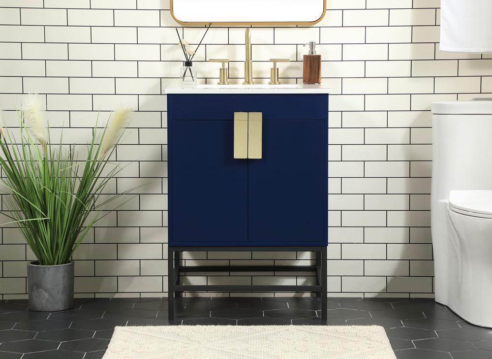 Elegant Furniture & Lighting - Eugene 24 inch Single bathroom vanity in blue - VF48824MBL veiw 2