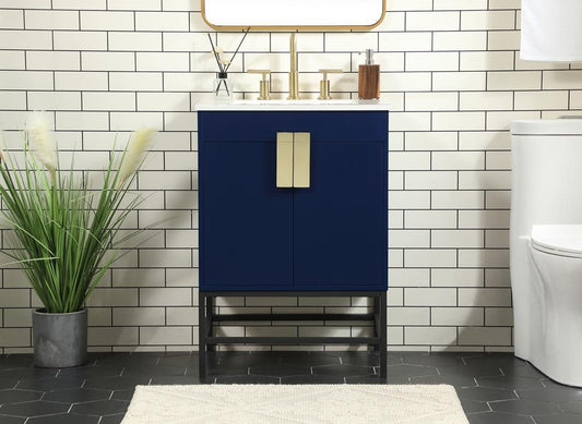 Elegant Furniture & Lighting - Eugene 24 inch Single bathroom vanity in blue - VF48824MBL veiw 2