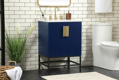 Elegant Furniture & Lighting - Eugene 24 inch Single bathroom vanity in blue - VF48824MBL veiw 3