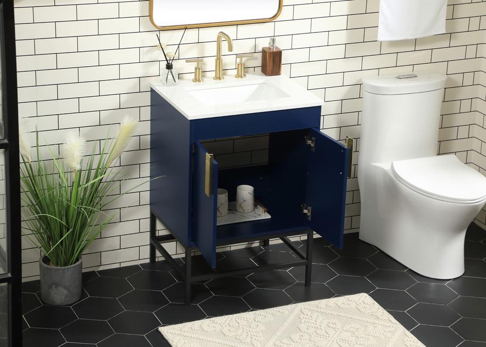 Elegant Furniture & Lighting - Eugene 24 inch Single bathroom vanity in blue - VF48824MBL veiw 4