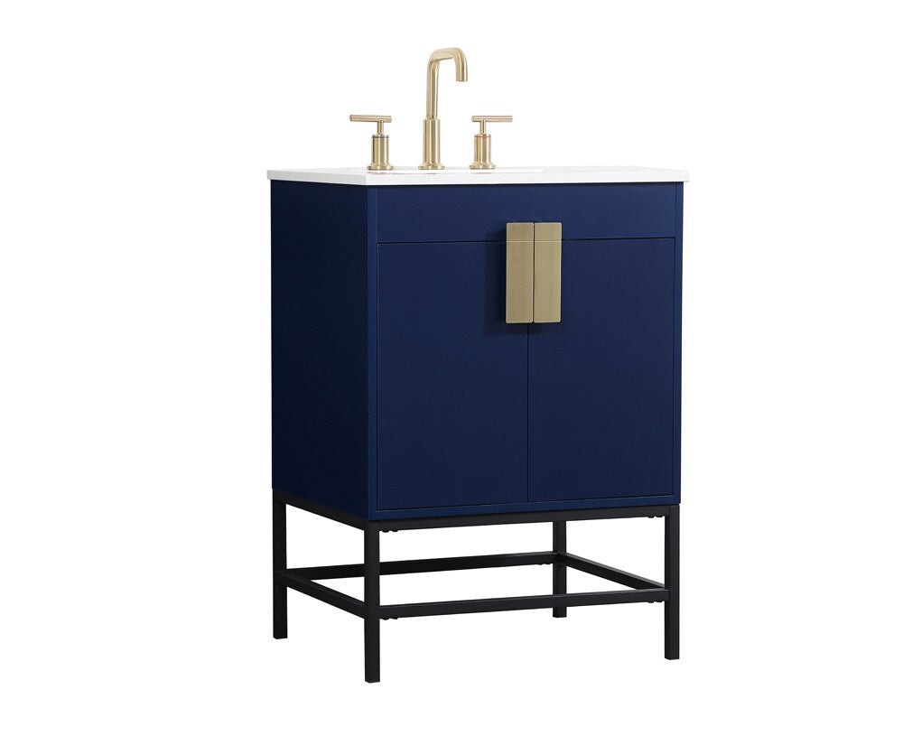 Elegant Furniture & Lighting - Eugene 24 inch Single bathroom vanity in blue - VF48824MBL veiw 8