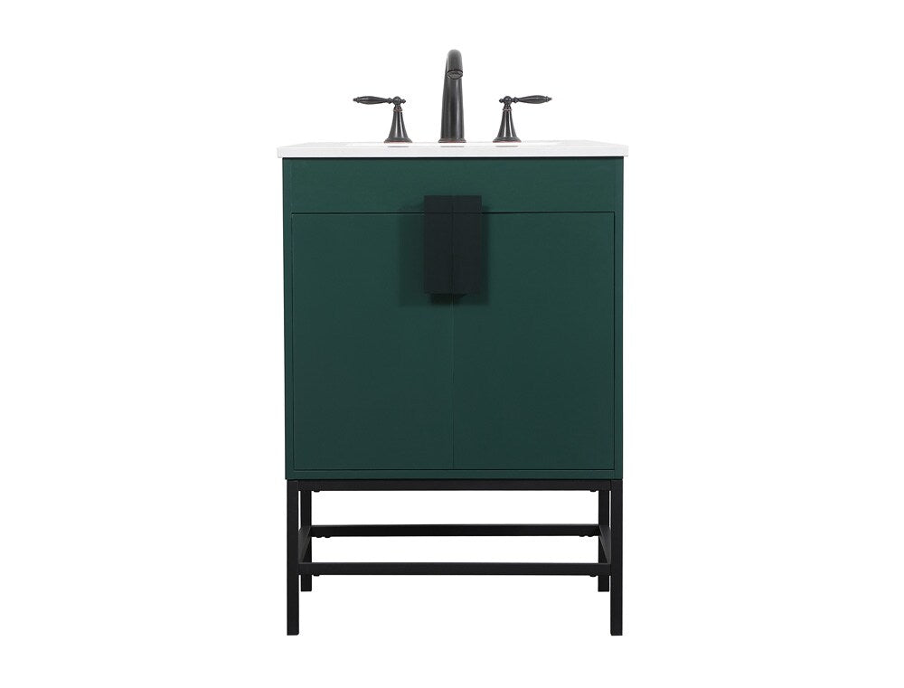 Elegant Furniture & Lighting - Eugene 24 inch Single bathroom vanity in green - VF48824MGN veiw 1
