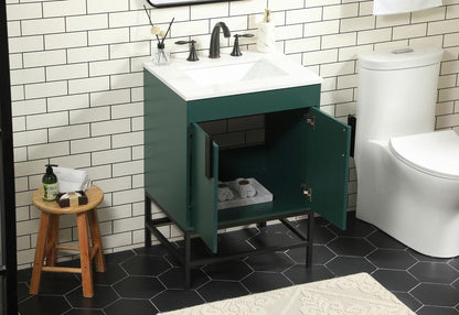 Elegant Furniture & Lighting - Eugene 24 inch Single bathroom vanity in green - VF48824MGN veiw 4