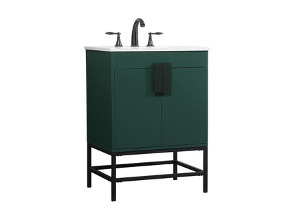 Elegant Furniture & Lighting - Eugene 24 inch Single bathroom vanity in green - VF48824MGN veiw 8