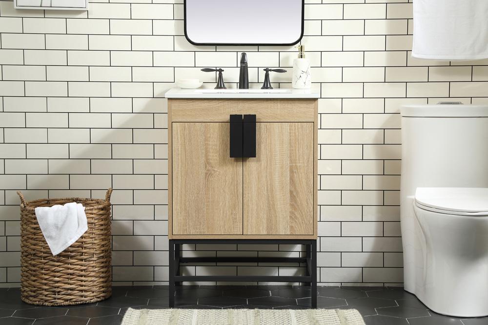 Elegant Furniture & Lighting - Eugene 24 inch Single bathroom vanity in mango wood - VF48824MW veiw 2
