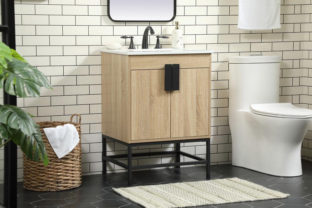 Elegant Furniture & Lighting - Eugene 24 inch Single bathroom vanity in mango wood - VF48824MW veiw 3