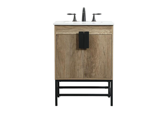 Elegant Furniture & Lighting - Eugene 24 inch Single bathroom vanity in natural oak - VF48824NT veiw 1