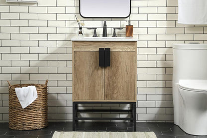 Elegant Furniture & Lighting - Eugene 24 inch Single bathroom vanity in natural oak - VF48824NT veiw 2