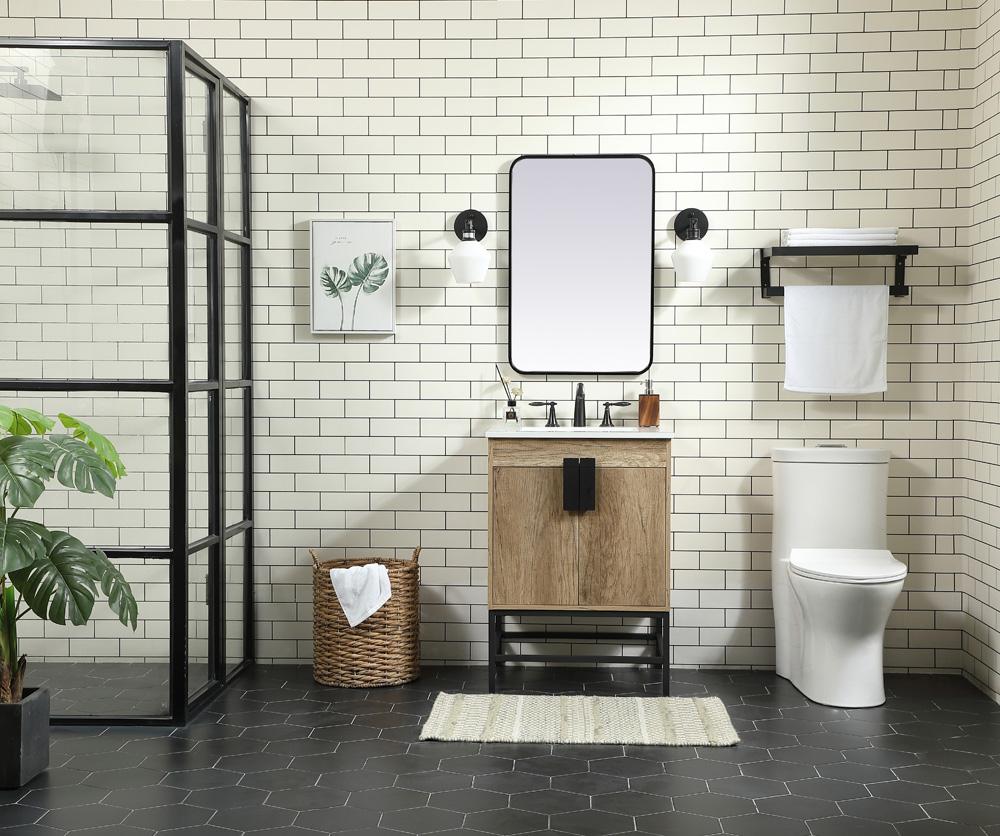 Elegant Furniture & Lighting - Eugene 24 inch Single bathroom vanity in natural oak - VF48824NT veiw 5