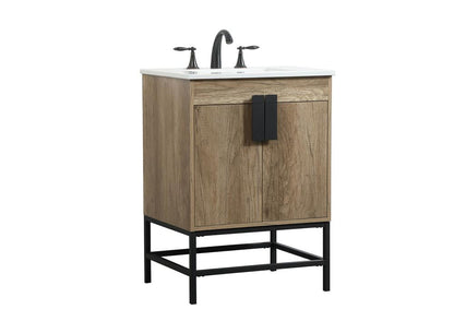 Elegant Furniture & Lighting - Eugene 24 inch Single bathroom vanity in natural oak - VF48824NT veiw 8