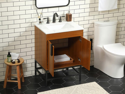 Elegant Furniture & Lighting - Eugene 24 inch Single bathroom vanity in teak - VF48824MTK veiw 4