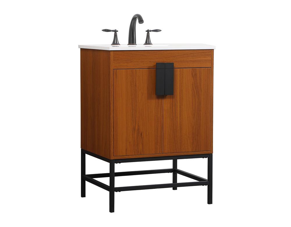 Elegant Furniture & Lighting - Eugene 24 inch Single bathroom vanity in teak - VF48824MTK veiw 8