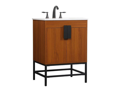 Elegant Furniture & Lighting - Eugene 24 inch Single bathroom vanity in teak - VF48824MTK veiw 8