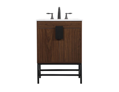 Elegant Furniture & Lighting - Eugene 24 inch Single bathroom vanity in walnut - VF48824MWT veiw 1