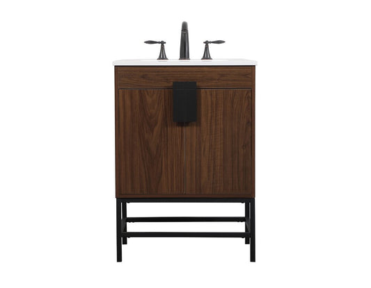 Elegant Furniture & Lighting - Eugene 24 inch Single bathroom vanity in walnut - VF48824MWT veiw 1