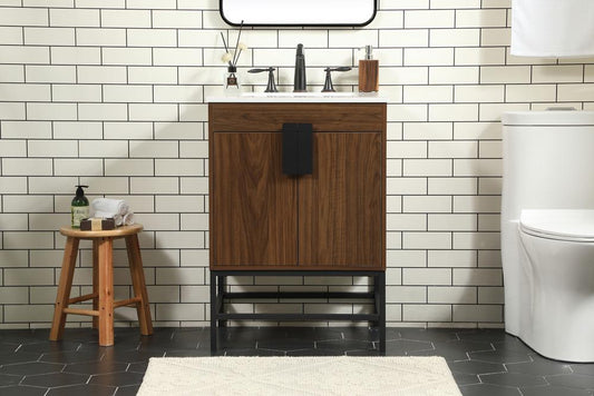 Elegant Furniture & Lighting - Eugene 24 inch Single bathroom vanity in walnut - VF48824MWT veiw 2