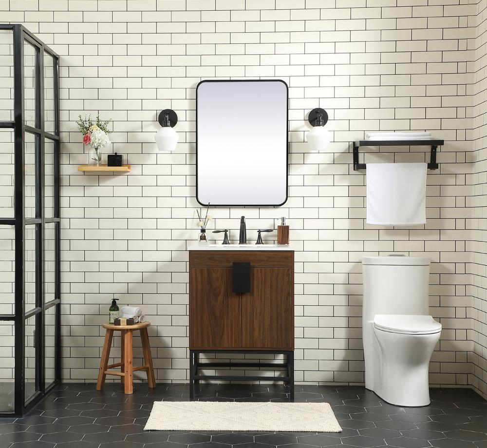 Elegant Furniture & Lighting - Eugene 24 inch Single bathroom vanity in walnut - VF48824MWT veiw 5