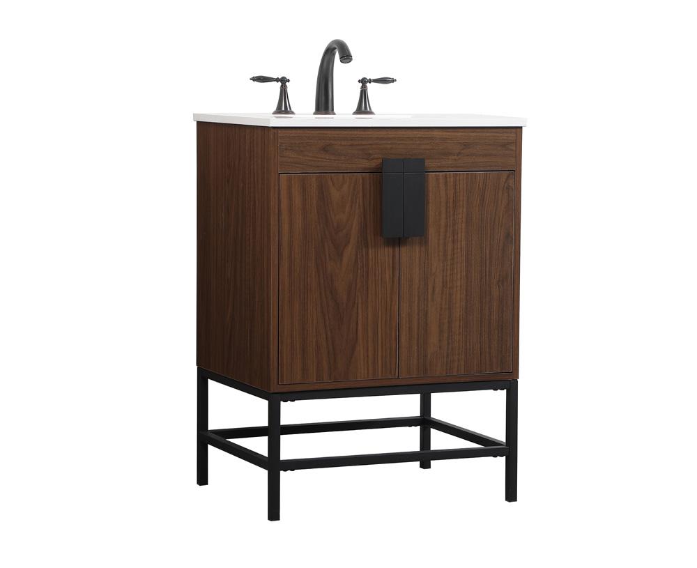 Elegant Furniture & Lighting - Eugene 24 inch Single bathroom vanity in walnut - VF48824MWT veiw 8