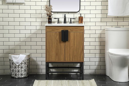 Elegant Furniture & Lighting - Eugene 24 inch Single bathroom vanity in walnut brown - VF48824WB veiw 2