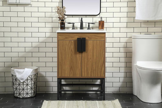 Elegant Furniture & Lighting - Eugene 24 inch Single bathroom vanity in walnut brown - VF48824WB veiw 2