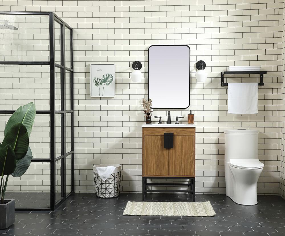 Elegant Furniture & Lighting - Eugene 24 inch Single bathroom vanity in walnut brown - VF48824WB veiw 5