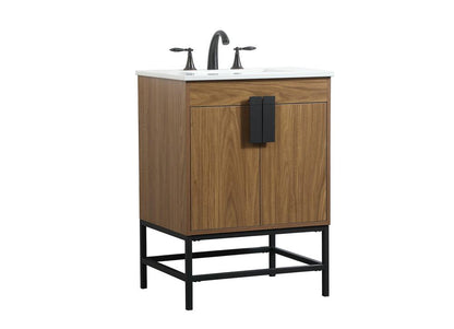 Elegant Furniture & Lighting - Eugene 24 inch Single bathroom vanity in walnut brown - VF48824WB veiw 8