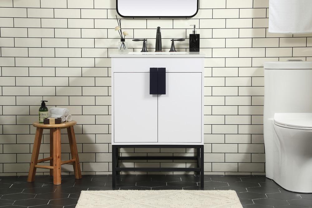 Elegant Furniture & Lighting - Eugene 24 inch Single bathroom vanity in white - VF48824MWH veiw 2
