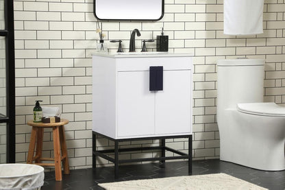 Elegant Furniture & Lighting - Eugene 24 inch Single bathroom vanity in white - VF48824MWH veiw 3