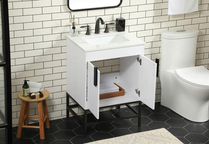 Elegant Furniture & Lighting - Eugene 24 inch Single bathroom vanity in white - VF48824MWH veiw 4