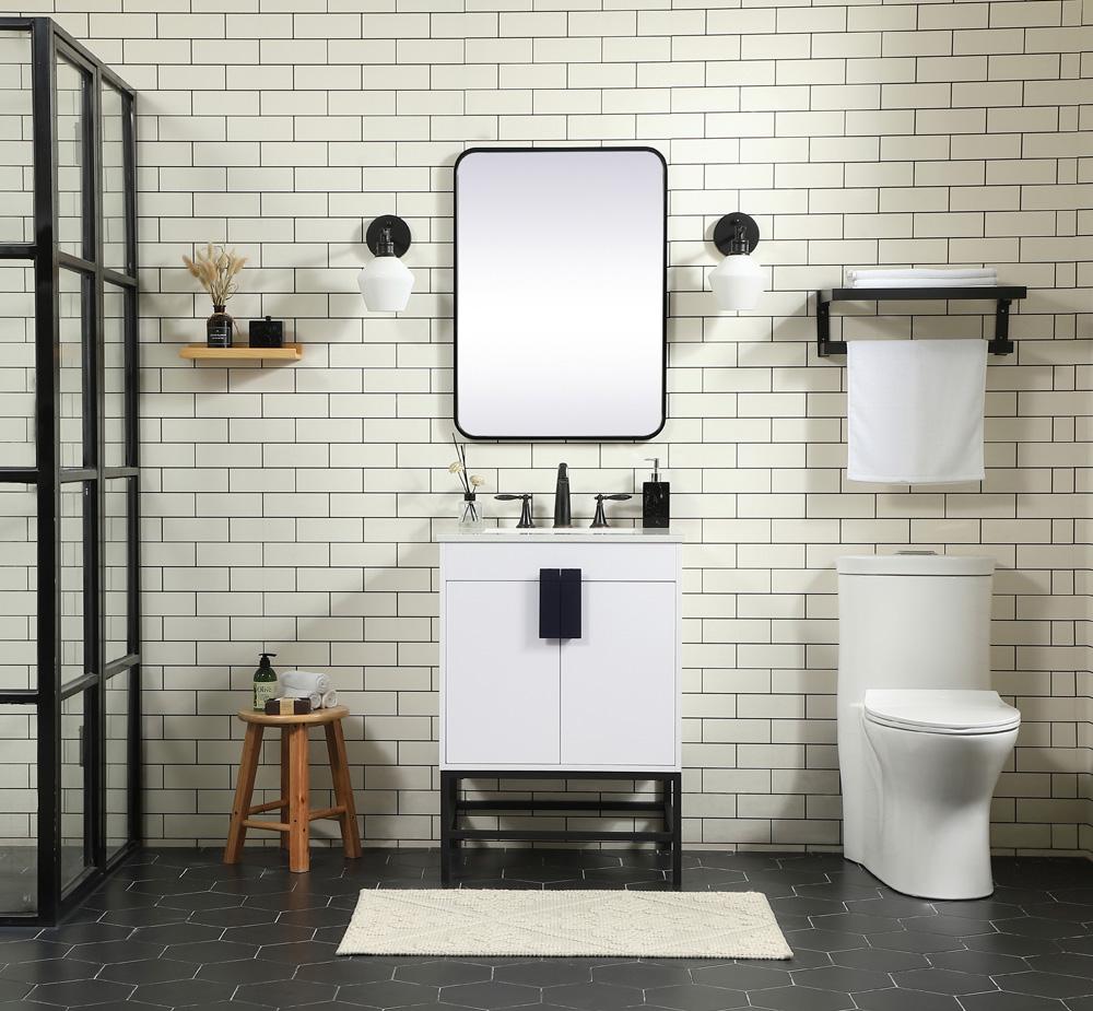 Elegant Furniture & Lighting - Eugene 24 inch Single bathroom vanity in white - VF48824MWH veiw 5