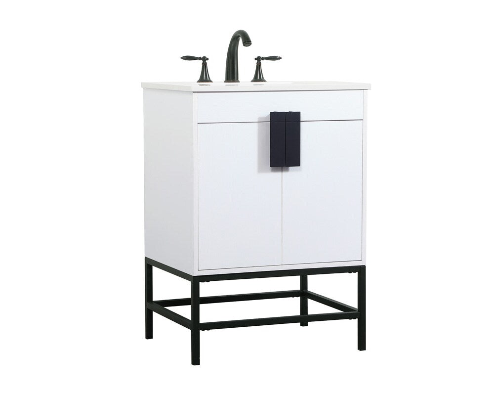 Elegant Furniture & Lighting - Eugene 24 inch Single bathroom vanity in white - VF48824MWH veiw 8