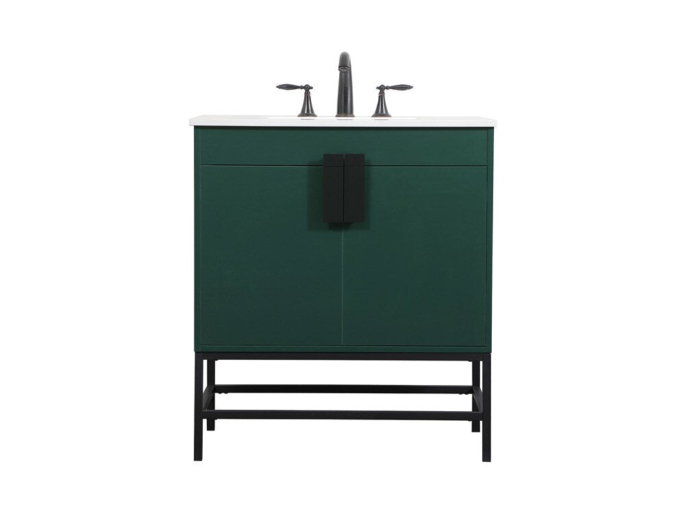Elegant Furniture & Lighting - Eugene 30 inch Single bathroom vanity in green - VF48830MGN veiw 1