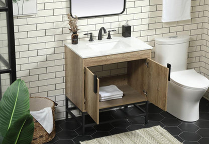 Elegant Furniture & Lighting - Eugene 30 inch Single bathroom vanity in natural oak - VF48830NT veiw 4