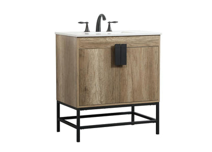 Elegant Furniture & Lighting - Eugene 30 inch Single bathroom vanity in natural oak - VF48830NT veiw 8