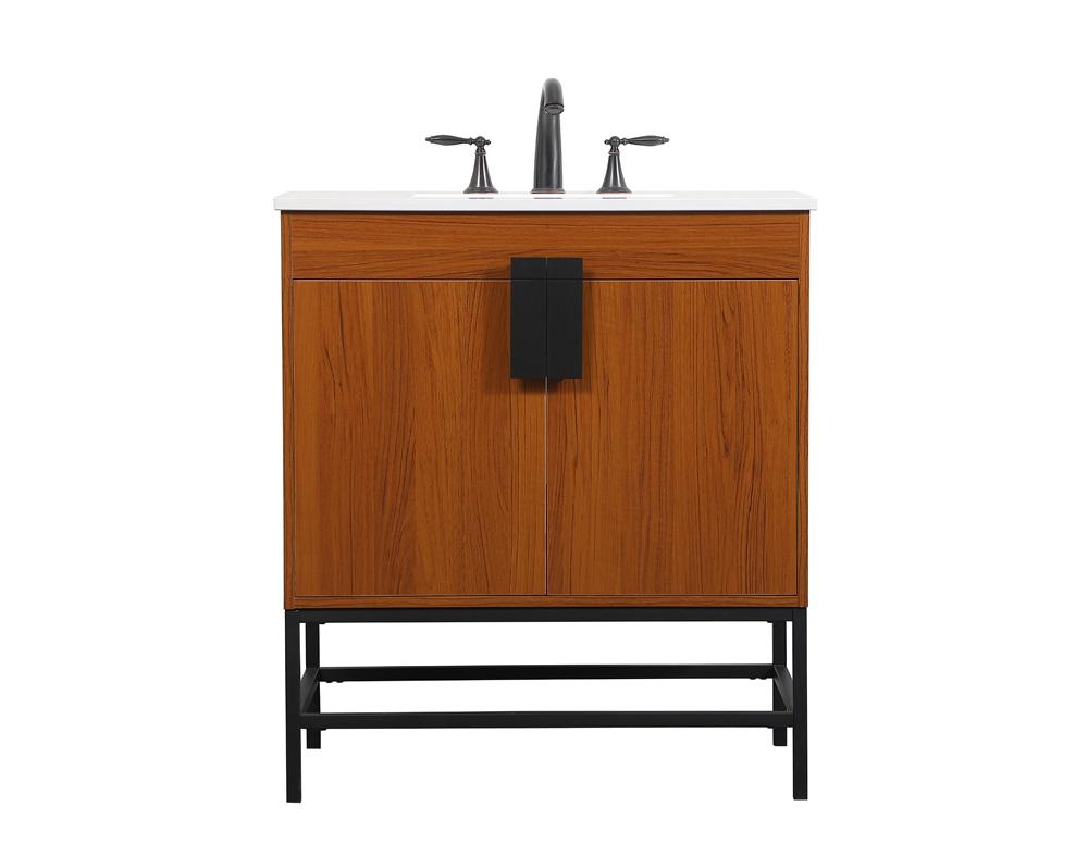 Elegant Furniture & Lighting - Eugene 30 inch Single bathroom vanity in teak - VF48830MTK veiw 1