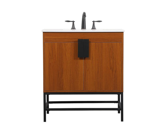 Elegant Furniture & Lighting - Eugene 30 inch Single bathroom vanity in teak - VF48830MTK veiw 1