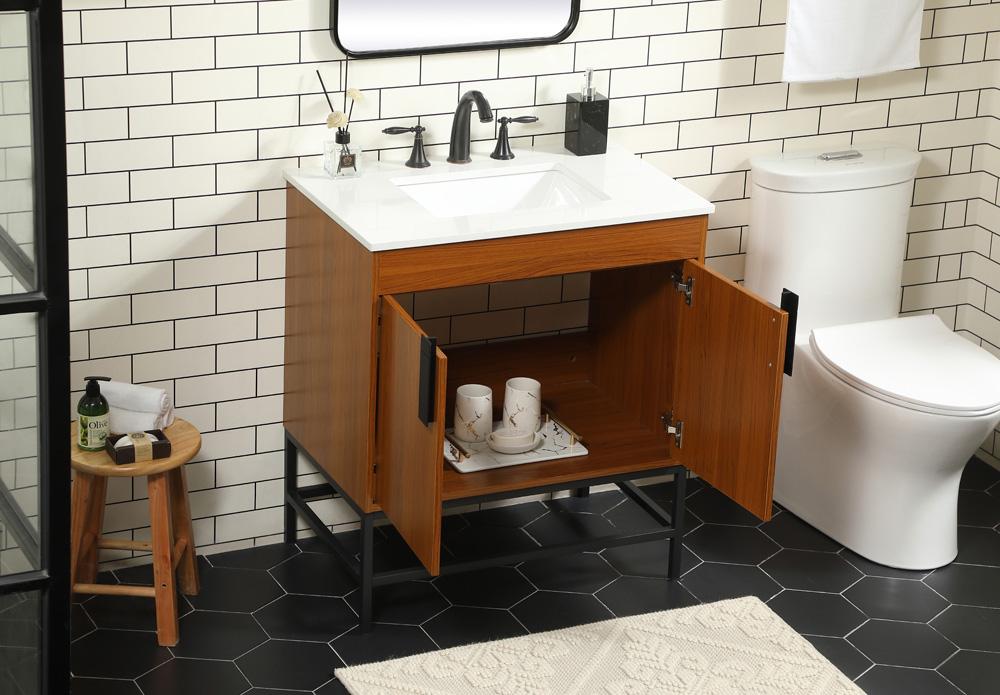 Elegant Furniture & Lighting - Eugene 30 inch Single bathroom vanity in teak - VF48830MTK veiw 4