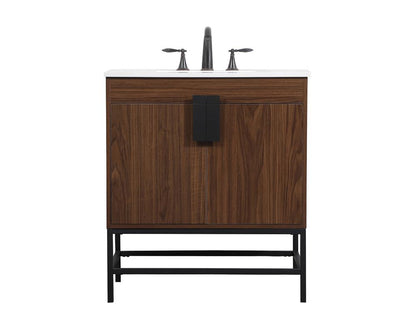 Elegant Furniture & Lighting - Eugene 30 inch Single bathroom vanity in walnut - VF48830MWT veiw 1
