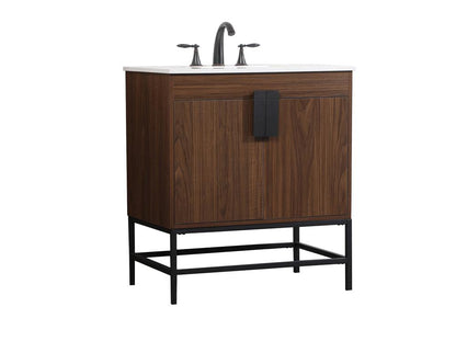 Elegant Furniture & Lighting - Eugene 30 inch Single bathroom vanity in walnut - VF48830MWT veiw 8