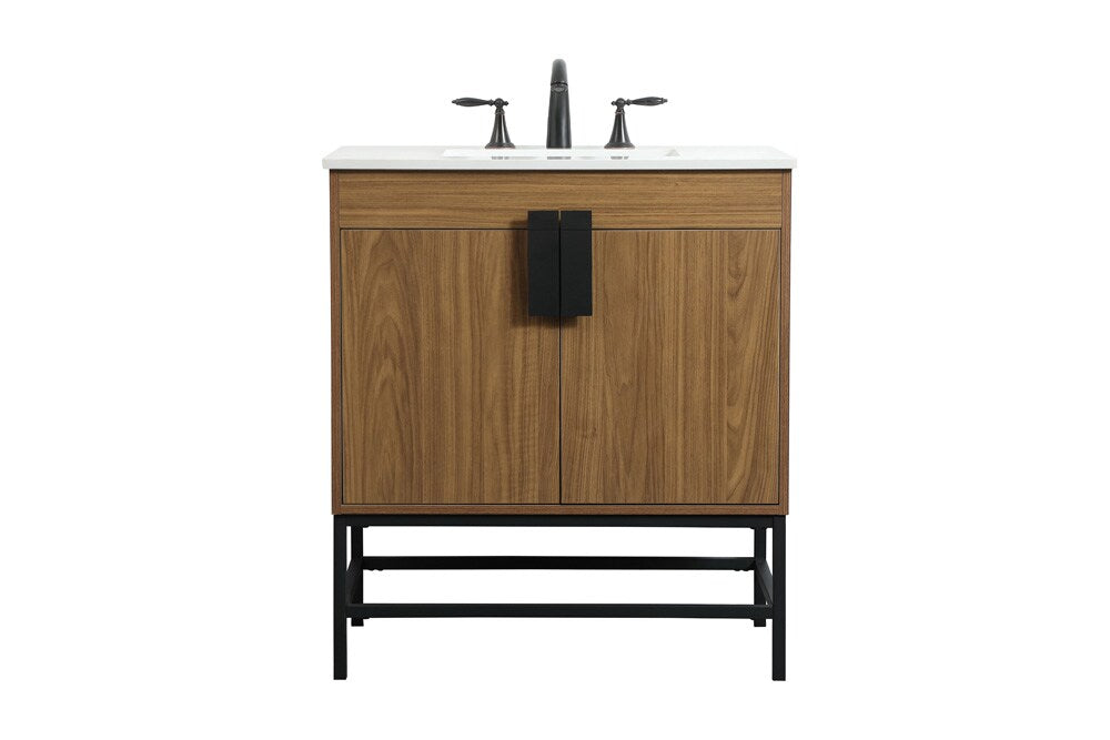 Elegant Furniture & Lighting - Eugene 30 inch Single bathroom vanity in walnut brown - VF48830WB veiw 1